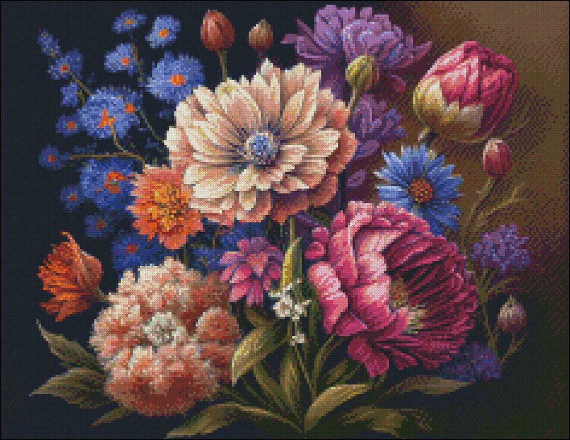 Variety of Flowers 6 - Counted Cross Stitch Patterns - Printable Chart ...