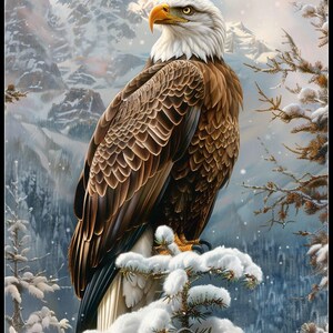 Weißkopfseeadler 1 - Kreuzstichmuster - Druckbare Tabelle, PDF-Format, Handarbeiten, Stickerei, Basteln, DIY DMC-Farbe - B&W-Symbole