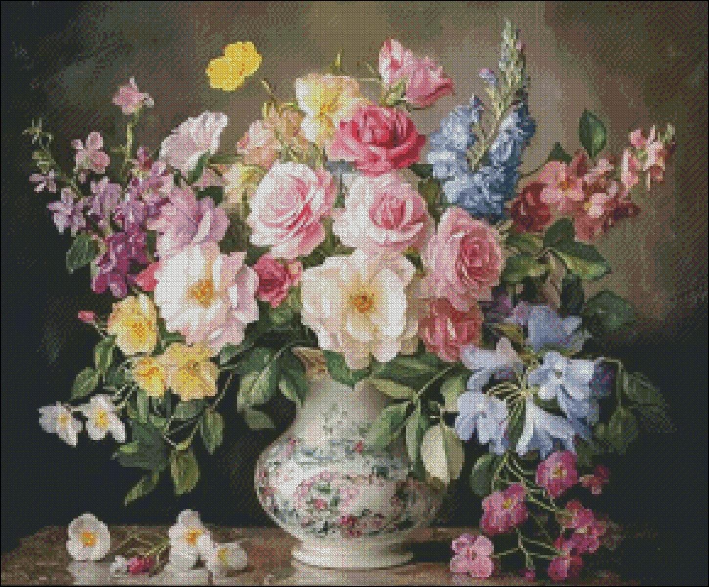 Cross Stitch Kit - Spring Bouquet With Primrose 3 - Flower Cross