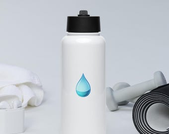 Stainless steel water bottle with a straw lid