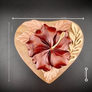 Rompecabezas de hibisco de madera hecho a mano / Rompecabezas único / Rompecabezas de flores / Rompecabezas de la naturaleza / Regalo para niños / Rompecabezas con temática de flores / Rompecabezas de madera para adultos
