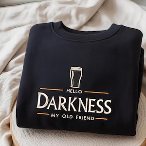 Embroidery Design File: Hello Darkness My Old Friend Embroidery, Dark Stout Design, Beer Lover Gift, Hello Darkness Embroidery.