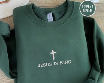 Embroidery Design File: Jesus is King Embroidery, Christian Embroidery, Trendy Christian, Merch Jesus, Minimalist Christian, Christian File.