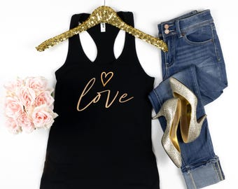 Love Racerback Tank Top: Women's Minimalist Workout Shirt