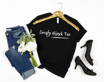 Comfy Black Tee - Unisex Jersey Short Sleeve Shirt, Casual Wear, Everyday Comfort, Gift for Friends, Fashion Staple