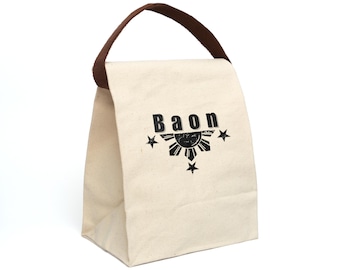 Filipino Baon Lunch Bag, Stylish Canvas Lunch Bag with Strap - Perfect for School, Work, and Picnics, Eco-Friendly Tote for Meal Prep