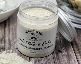 Goat Milk & Oats Cleansing Grains: Chamomile Face Mask, Natural Skincare