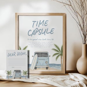 The Big One Time Capsule Digitaal | Verjaardagsbordje en kaartsjabloon surfen | Jongen Oceaan 1e verjaardagsfeestje | Afdrukbaar strandfeest | BOD
