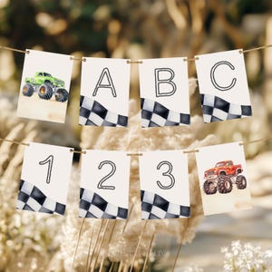 Monster Truck Birthday Gable Box Label Template | Editable Monster Truck Birthday Party Favor Box | Printable Digital Monster Truck | JAYDEN