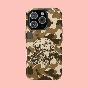 Impact-Resistant Phone Case: Stylish Duck Hunting Design for Pet Lovers, Outdoor Adventures, Gift for Dog Owners, Unique Camo Phone Cover