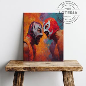 Luchador Art Print – Mexikanische Wrestling Wandkunst, buntes Lucha Libre Poster, Pop Fighter Home Decor