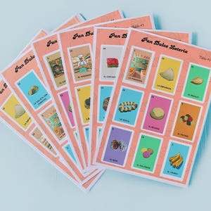 Lotería Pan Dulce, Pastel Sweet Bread Loteria / Aprende español mexicano Juego de cartas de bingo para fiestas