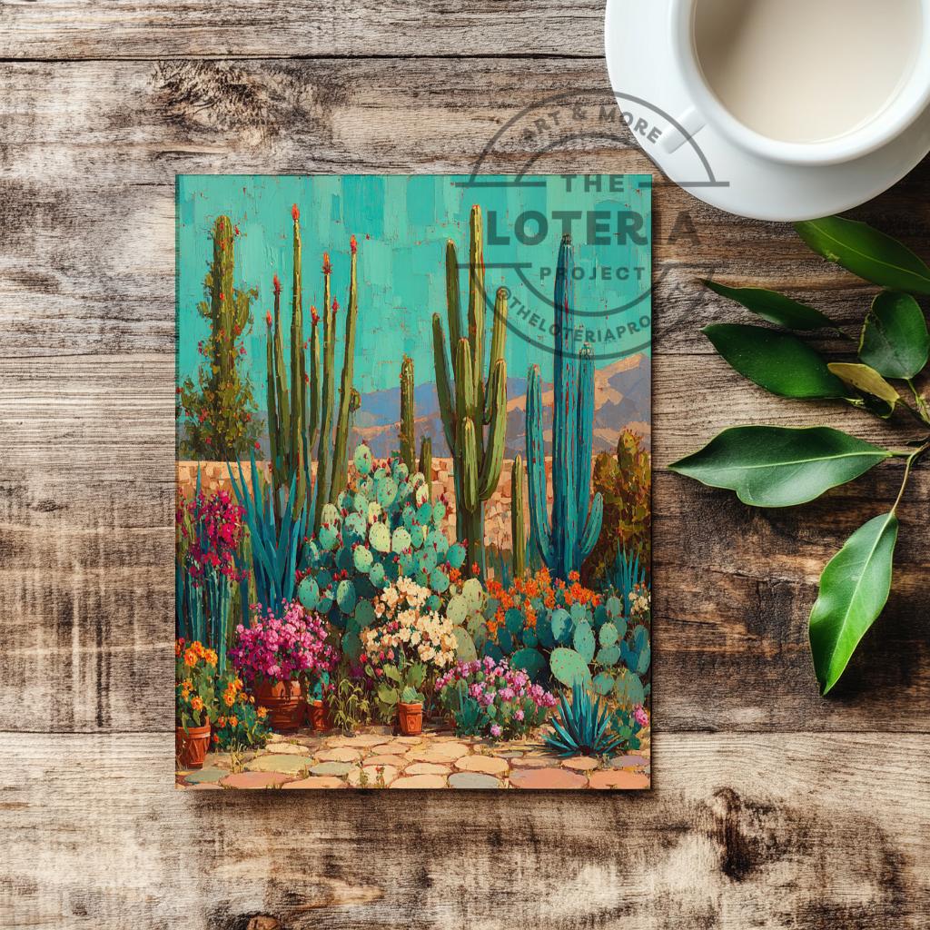 Desert Cactus Wall Art Print, Southwest Landscape Painting, Turquoise ...