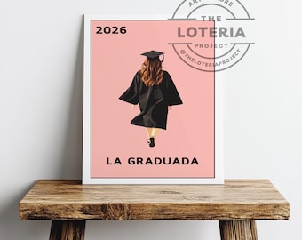 Descarga digital de arte de lotería "La Graduada 2026": felicitaciones de graduación personalizadas, tarjeta de lotería, regalo de arte imprimible digital, descarga instantánea