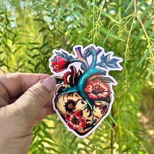 Loteria Corazon, Floral Heart Love Card Gift For Her / Gift For Him Ready to Ship Vinyl Sticker