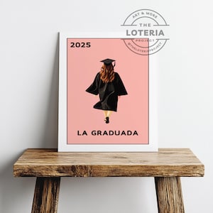 Téléchargement numérique de La Graduada Lotería Art - Félicitations de remise des diplômes personnalisées, carte Lotería, art numérique. Cadeau artistique imprimable, téléchargement immédiat