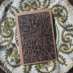 Garden Party | Linocut hand printed | original handmade | block print, hand printed, succulent, handmade, art