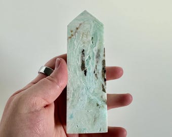 Caribbean Calcite Crystal Tower, Blue Aragonite, Home Decor