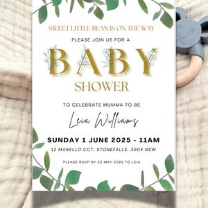 Natural Theme Baby Shower Digital Invitation – Gender Neutral