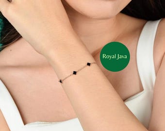 Mini Clover-titaniumarmband – verstelbare 18 kt vergulde damesarmband | Sierlijke alledaagse sieraden