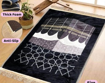 Dikke zachte gebedsmat – Kiswah Design Sajadah 70 x 110 cm | Islamitisch vloerkleed