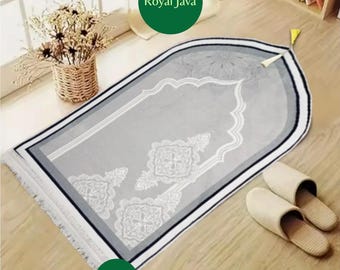 Turkse gebedsmat – dikke antislip midi sajadah | Zacht islamitisch gebedskleed | Ontwerp koepelmoskee