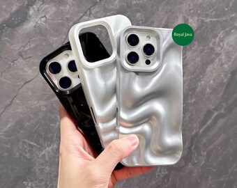 Nieuw siliconen iPhone-hoesje 4D Diagonal Wave - 4D-structuur