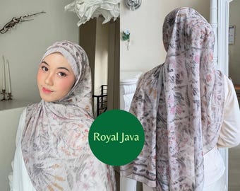 Floral Ceruty Pashmina – Turkse hijab met print | Zachte lichtgewicht sjaal | Pashmina-sjaal met bloemen