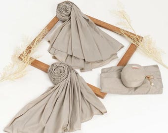 Conjunto de Mukena de viaje: Mini túnica de oración de viaje con paracaídas (lote de 3) sin corte láser