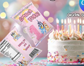 Bluey Birthday Party Favor Bag - Canva Template