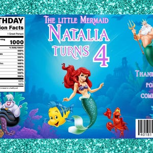 Little Mermaid Chip Bags Digital Download image 5