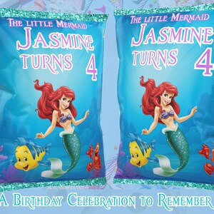 Little Mermaid Chip Bags Digital Download image 2