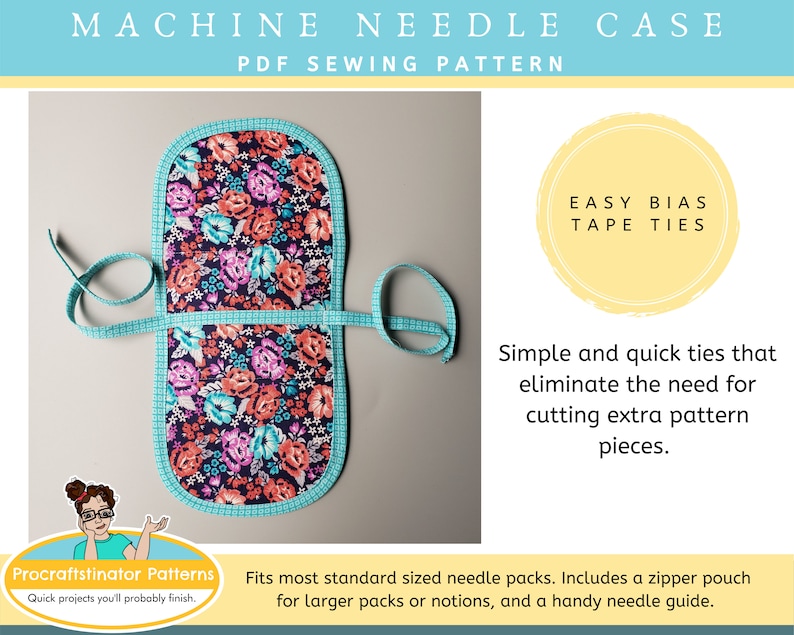 Machine Needle Case Sewing Pattern PDF and Machine Needle Size Guide Printable image 3