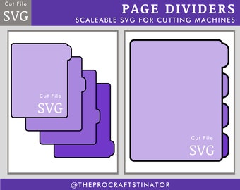 Page Dividers, scalable SVG for cutting machines. Fits any planner or notebook.