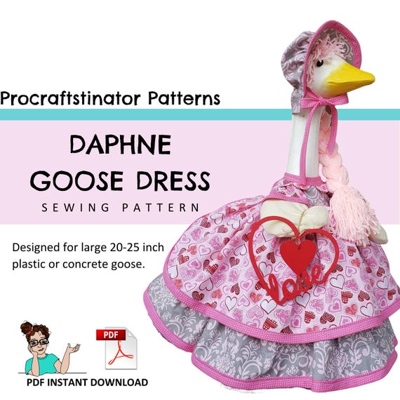 Daphne Goose Dress Sewing Pattern, Yard Goose Clothes (PDF Instant Download)