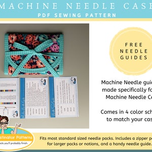 Machine Needle Case Sewing Pattern PDF and Machine Needle Size Guide Printable image 4