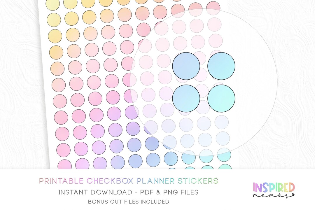 Circles Planner Stickers Half Inch - Pastel Rainbow - Printable ...