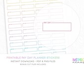 Pay Day Planner Stickers - Minimalist Print Font Stickers - Colorful Printable Functional Planner Stickers
