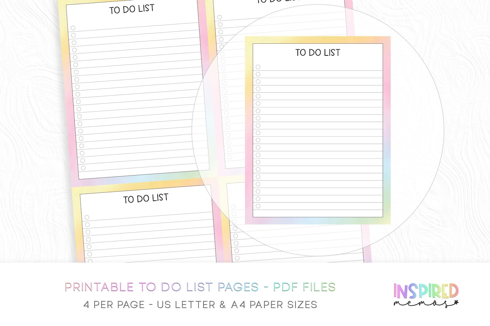 Printable to Do List - Pastel Rainbow - Planner Printables - US Letter ...