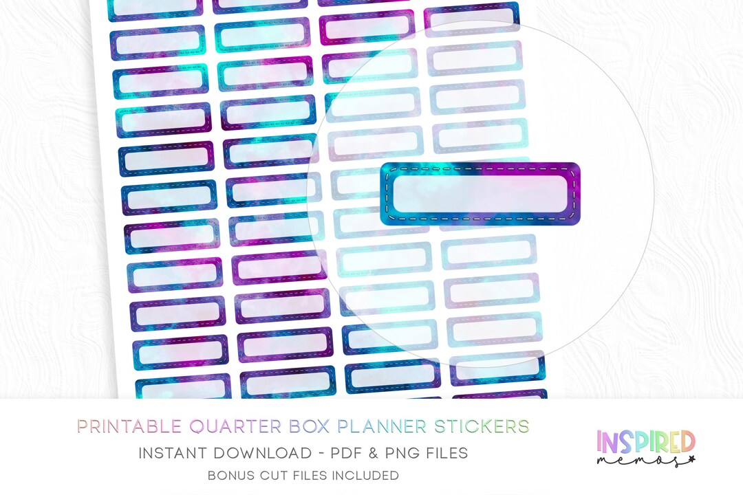 Northern Lights Quarter Box Stickers - Printable Functional Planner ...
