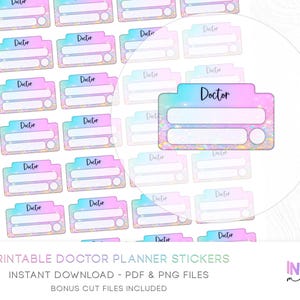 Rainbow Sparkle Doctor Appointment Stickers - Printable Functional Planner Stickers