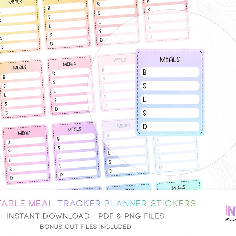 Meal Calendar Sticker - Etsy