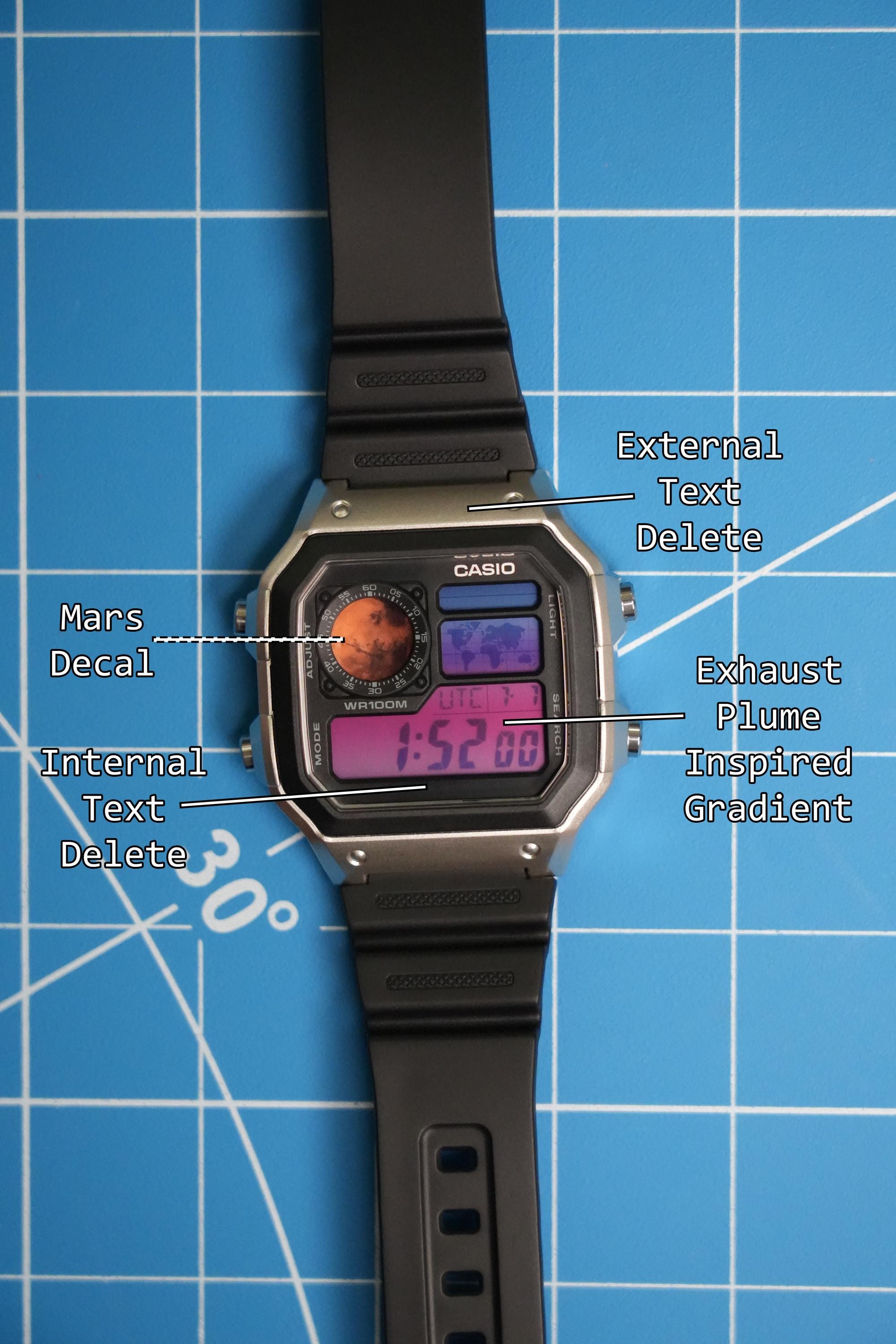 Starship - Casio Royale (AE1200) Custom Digital World Time Watch