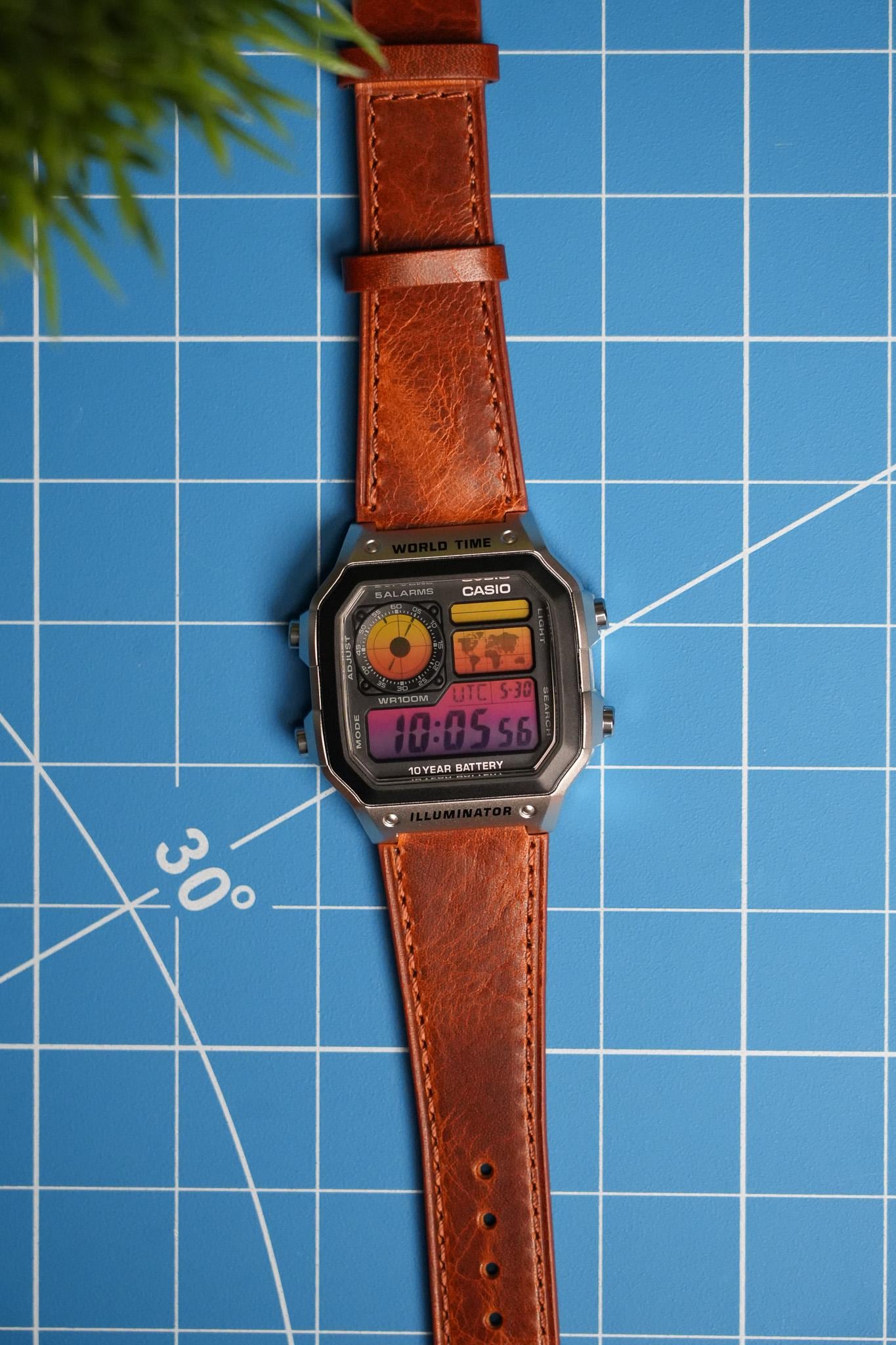 Sunset Casio Royale (AE1200) Custom Digital World Time Watch Mod, Brand  New, JellyLab Watches