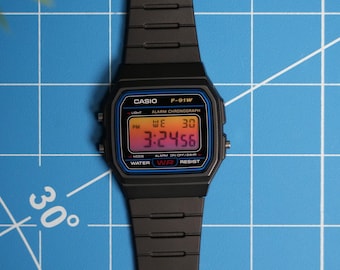 Sunset - Casio F91W Custom Digital Watch Mod, Brand New, JellyLab Watches