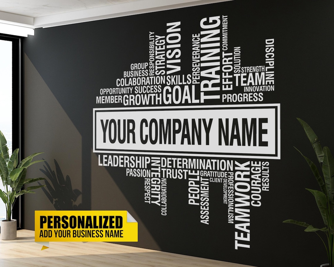 Custom Wall Vinyl Decal – Business Name, Motivational Quote, Office ...