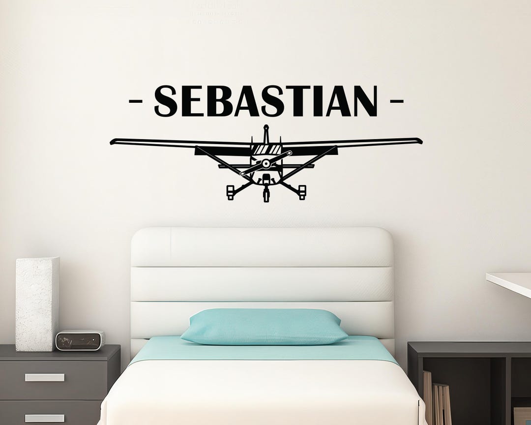 Custom Airplane Wall Decal – Personalized Name – Boys Room Decor ...