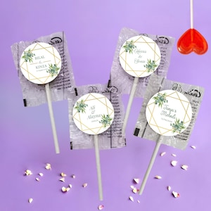 Pirulitos personalizados para casamento, Nikkah, festa de cerimônia Roka | Pirulitos de coração personalizados, presentes, decoração de mesa para convidados e eventos Anand