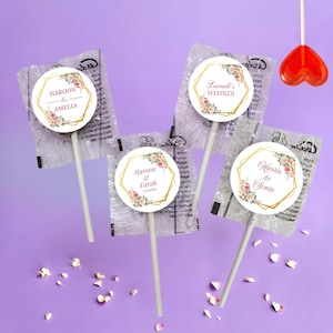 Cadeaux de mariage Lollies personnalisés, Nikkah, soirée de cérémonie Roka | Cadeaux personnalisés pour sucettes, cadeaux, décoration de table pour invités et événements