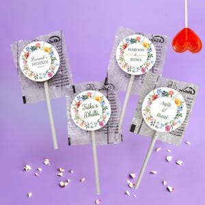 Cadeaux de mariage Lollies personnalisés, Nikkah, soirée de cérémonie Roka | Cadeaux personnalisés pour sucettes, cadeaux, décoration de table pour invités et événements